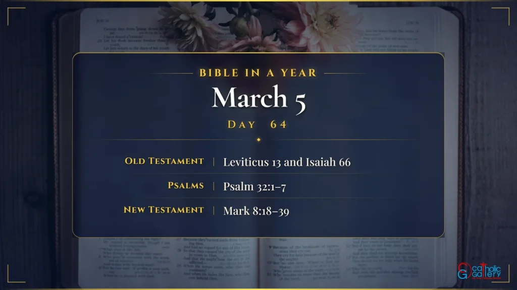 Bible in a Year – Day 64, March 5 reading plan