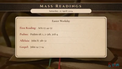 Daily Mass Readings – Saturday, 27 April 2024
