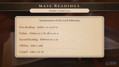 Daily Mass Readings – Monday, 8 April 2024