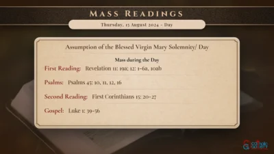 Daily Mass Readings – Thursday, 15 August 2024 – Day