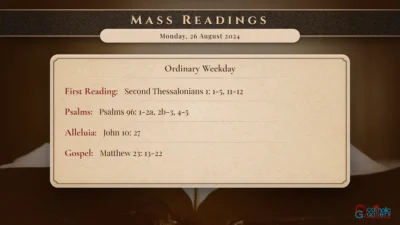 Daily Mass Readings – Monday, 26 August 2024