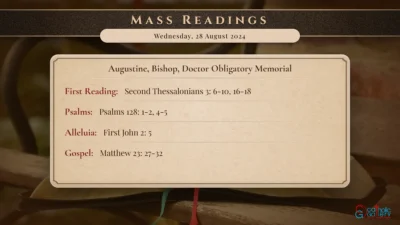 Daily Mass Readings – Wednesday, 28 August 2024