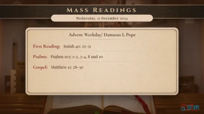 Daily Mass Readings – Wednesday, 11 December 2024