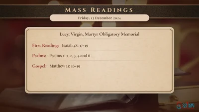 Daily Mass Readings – Friday, 13 December 2024