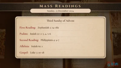 Daily Mass Readings – Sunday, 15 December 2024