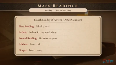 Daily Mass Readings – Sunday, 22 December 2024