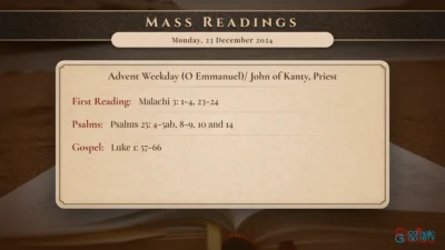 Daily Mass Readings – Monday, 23 December 2024