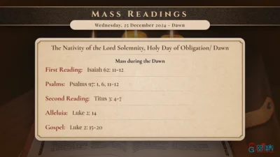 Daily Mass Readings – Wednesday, 25 December 2024 – Dawn