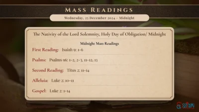 Daily Mass Readings – Wednesday, 25 December 2024 – Midnight