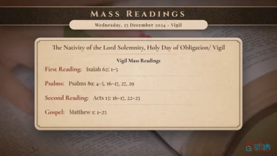 Daily Mass Readings – Wednesday, 25 December 2024 – Vigil