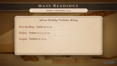 Daily Mass Readings – Friday, 6 December 2024