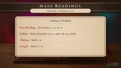 Daily Mass Readings – Thursday, 1 February 2024