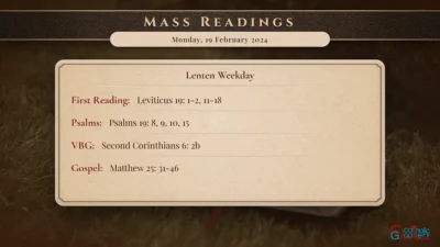 Daily Mass Readings – Monday, 19 February 2024