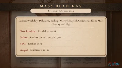 Daily Mass Readings – Friday, 23 February 2024