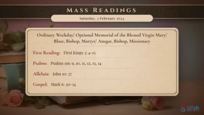 Daily Mass Readings – Saturday, 3 February 2024