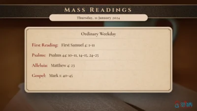 Daily Mass Readings – Thursday, 11 January 2024