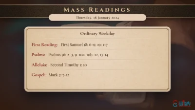 Daily Mass Readings – Thursday, 18 January 2024