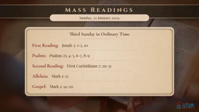 Daily Mass Readings – Sunday, 21 January 2024