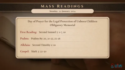 Daily Mass Readings – Monday, 22 January 2024