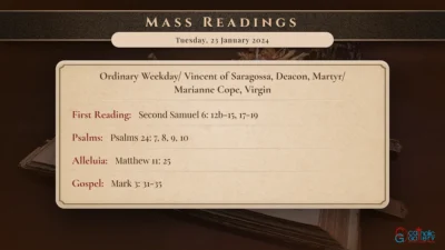 Daily Mass Readings – Tuesday, 23 January 2024