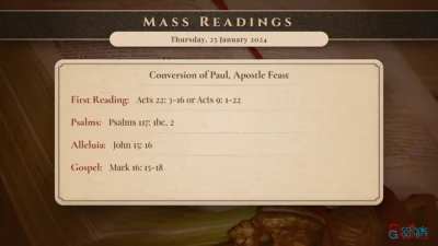 Daily Mass Readings – Thursday, 25 January 2024