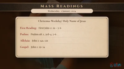Daily Mass Readings – Wednesday, 3 January 2024