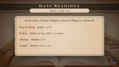 Daily Mass Readings – Monday, 15 July 2024