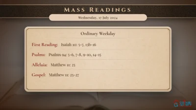 Daily Mass Readings – Wednesday, 17 July 2024