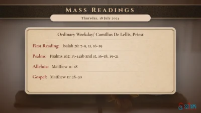 Daily Mass Readings – Thursday, 18 July 2024