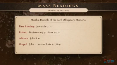 Daily Mass Readings – Monday, 29 July 2024