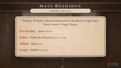 Daily Mass Readings – Saturday, 6 July 2024