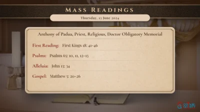 Daily Mass Readings – Thursday, 13 June 2024