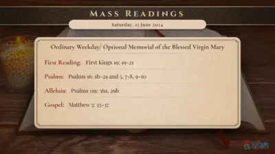 Daily Mass Readings – Saturday, 15 June 2024