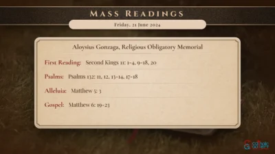 Daily Mass Readings – Friday, 21 June 2024