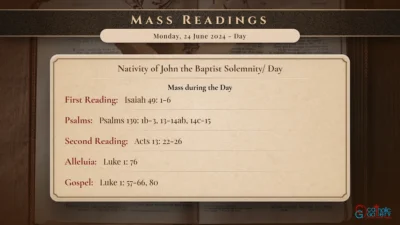 Daily Mass Readings – Monday, 24 June 2024 – Day