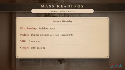 Daily Mass Readings – Monday, 11 March 2024