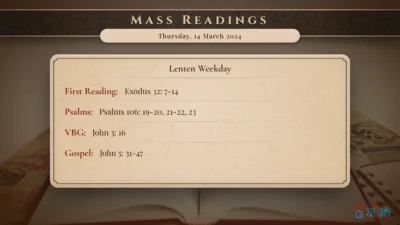 Daily Mass Readings – Thursday, 14 March 2024