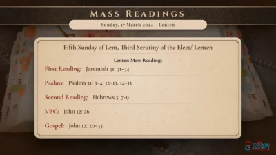 Daily Mass Readings – Sunday, 17 March 2024 – Lenten