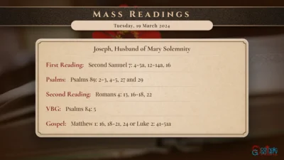 Daily Mass Readings – Tuesday, 19 March 2024