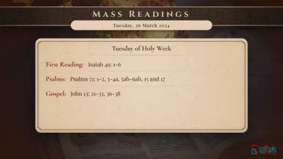 Daily Mass Readings – Tuesday, 26 March 2024