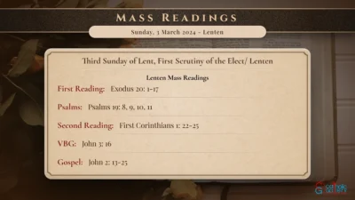 Daily Mass Readings – Sunday, 3 March 2024 – Lenten