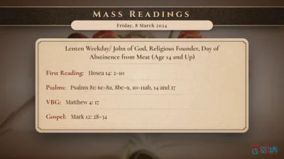 Daily Mass Readings – Friday, 8 March 2024