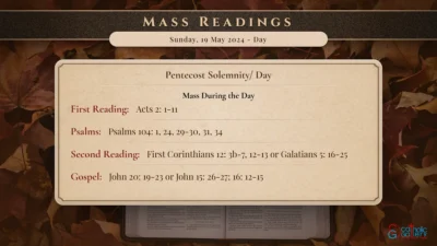 Daily Mass Readings – Sunday, 19 May 2024 – Day