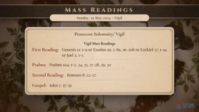 Daily Mass Readings – Sunday, 19 May 2024 – Vigil