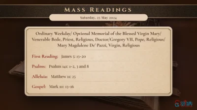 Daily Mass Readings – Saturday, 25 May 2024