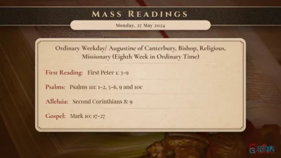 Daily Mass Readings – Monday, 27 May 2024