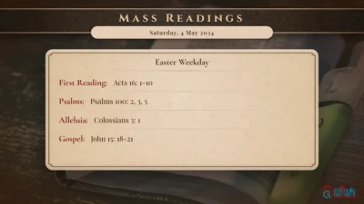 Daily Mass Readings – Saturday, 4 May 2024