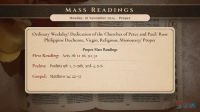 Daily Mass Readings – Monday, 18 November 2024 – Proper