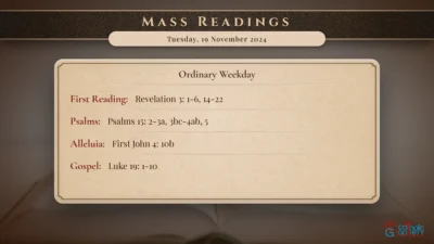Daily Mass Readings – Tuesday, 19 November 2024