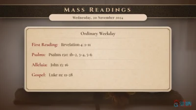 Daily Mass Readings – Wednesday, 20 November 2024